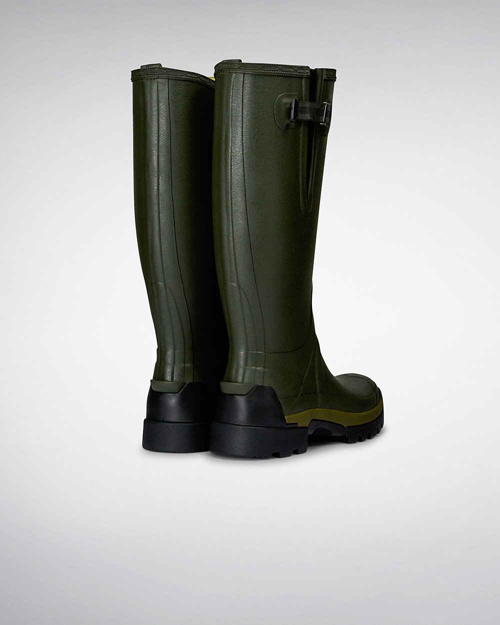 Botas de Lluvia Altas Hunter Hombre - Balmoral Bamboo Carbon - Verde Oscuro Oliva - XQMVLIE-23